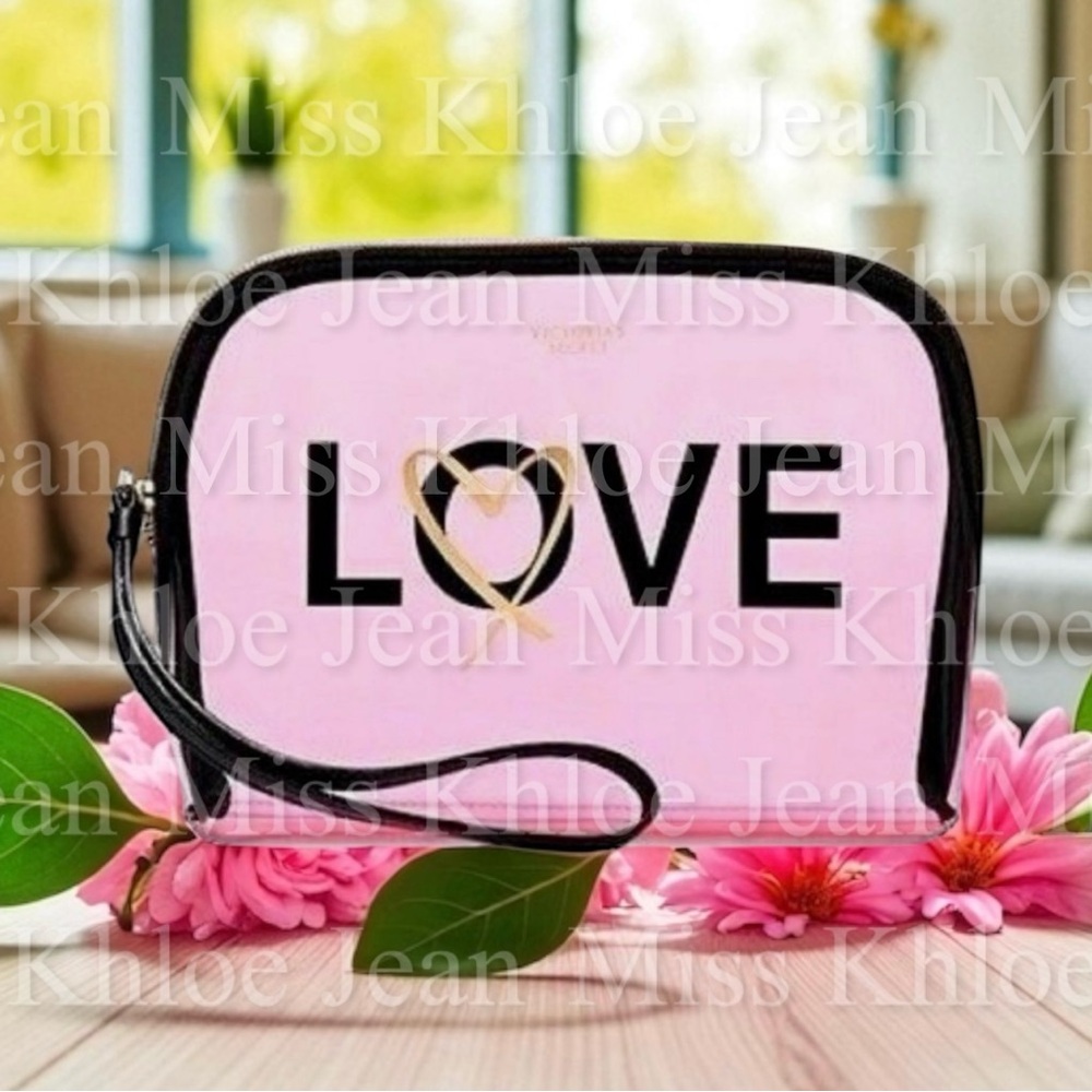 - Victoria's Secret Pink and Black Clutch Wristlet